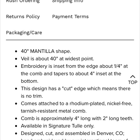 Sara Gabriel Wedding Veil $749 - Picture 6 of 8